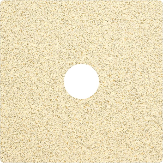 Enkosi Loofah Shower Mat with Drain Hole – Cushioned Anti-Slip Square Bath Mat for Showers, and Bathroom Floors – Textured PVC, Non Slip Safety Pad for Walk-In Stalls and Wet Areas (27x27 Light Beige) by ENKOSI