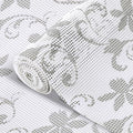Shelf Liners for Cabinets-Drawer Liner Cabinet Liners for Shelves Kitchen,Non-Adhesive,Non-Slip,White Floral,12 in x 10Ft (120 inch) by vortiara