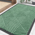 Smiry Front Door Mat Outside Entrance, Heavy Duty Sturdy Natural Rubber Doormat, Trap Dirt and Moisture, Easy Clean Low Profile Welcome Floor Mats for Indoor Outdoor Entry, 35X23 Inch, Mint Green by Smiry