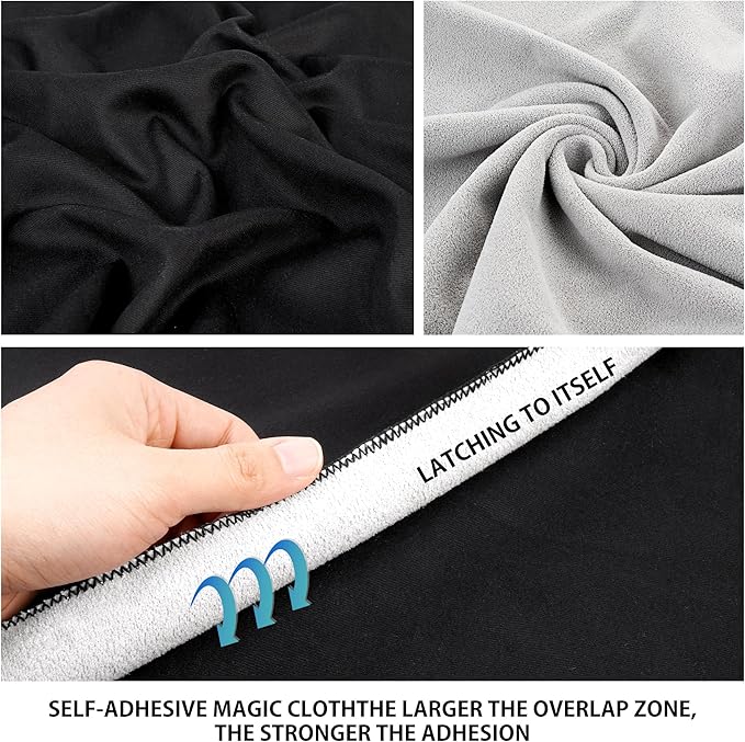 Camera wrap, Protective Wrap, Magic Self-Adhesive Cloth, 17.71"x17.71" Anti-scratch Soft cloth with a sticky for tech gear, Lens pouches, Folding, Washable,Black - Image 3
