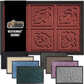 GORILLA GRIP 100% Waterproof All-Season WeatherMax Doormat, US Designed Natural Rubber, Stain and Fade Resistant, Low Profile Indoor Outdoor Door Mats, Easy Clean Patio Mat, 17x29, Burgundy Leaves by GorillaGrip
