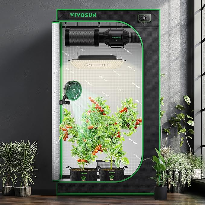 VIVOSUN S326 36"x20"x63" Grow Tent, High Reflective Mylar with Observation Window and Floor Tray for Hydroponics Indoor Plant for VS1000/VS2000 - Image 8