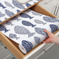 Blue Shelf Liner for Kitchen Cabinets Non Adhesive Drawer Liners Non Slip Cupboard Liner Strong Grip Waterproof Kitchen Cabinet Liners Easy to Clean Blue Dresser Shelves Paper 12IN x 10FT by Terravue