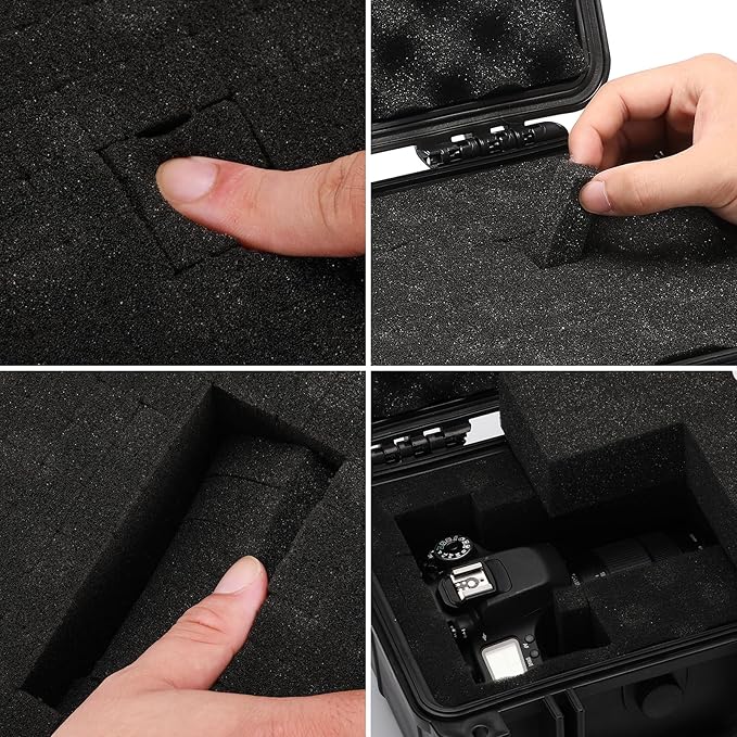 Mayouko Portable Tool Box with Shock- Proof Sponge, Water Proof Grade IP67, Waterproof Hard Case with Foam Insert, Weather Proof Box, 9.3"Lx 8"Wx 4.4"H - Image 8