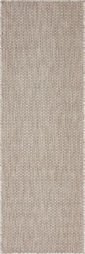 Unique Loom Collection Casual Transitional Solid Heathered Indoor/Outdoor Flatweave Area Rug (2' x 6' 1" Runner, Beige/Ivory) - Image 3