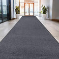 MaxMat® Commercial Entryway Mat - Large Rubber Heavy Duty Doormat, Indoor/Outdoor, Easy Clean, Waterproof Floor Mat (4 x 10 Feet, Grey, MXM-RIB0410GY) by MaxMat