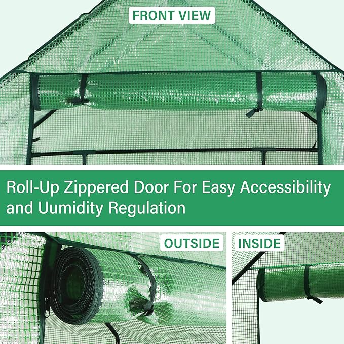 ZENY Mini Walk-in Greenhouse, Portable Warm House for Plants Flower Seedling Growing, Indoor Outdoor Green House 4.7x4.7x6.4 FT - Image 3