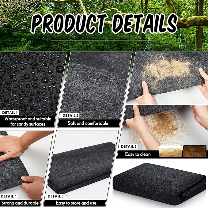 Haull Outdoor Storage Shed Floor Mat Waterproof Outdoor Carport Mat Thickened Soft Patio Furniture Pad Washable with Non Slip Backing, Storage Shed Not Included(9.8 x 12 ft) - Image 4
