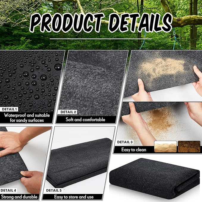 Haull Outdoor Storage Shed Floor Mat Waterproof Outdoor Carport Mat Thickened Soft Patio Furniture Pad Washable with Non Slip Backing, Storage Shed Not Included(10 x 14 ft) - Image 4