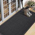Smiry Front Door Mat Outside Entrance, Heavy Duty Natural Rubber Doormat, Non Slip, Trap Dirt and Moisture, Easy Clean, Low Profile Welcome Floor Mats for Indoor Outdoor Entry, 71x23 Inch, Black by Smiry