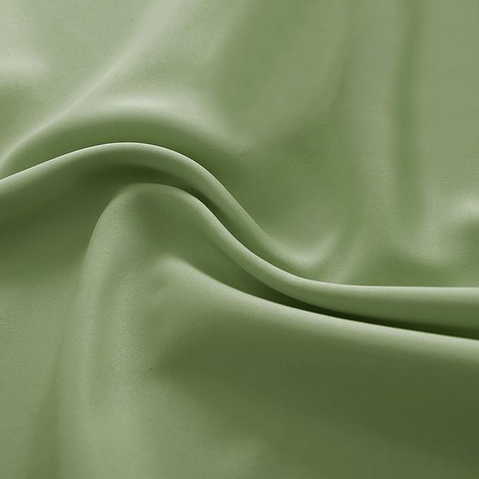 DONREN Sage Green Blackout Curtains for Bedroom - Thermal Insulated Room Darkening Rod Pocket Curtain Panels (42 W x 63 L,2 Panels) - Image 8