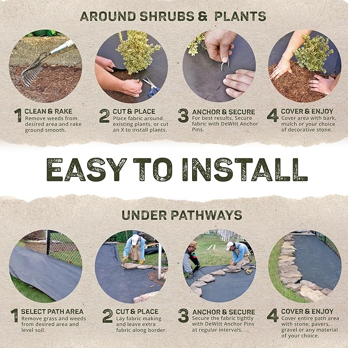 Dewitt Sunbelt Weed Barrier Fabric 3.2 oz, 6 x 300 Feet – Heavy-Duty Ground Cover Mat for Greenhouse Floors, Garden Rows, Raised Beds, Yard Gardening, and Outdoor Landscape Protection - Image 5