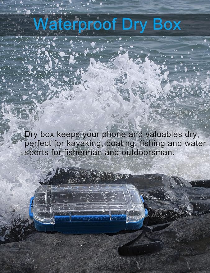 Hlotmeky Dry Box for Kayaking, Boat - Waterproof Phone Case, Small Watertight Storage Box, Diving Dry Case (Blue) - Image 3