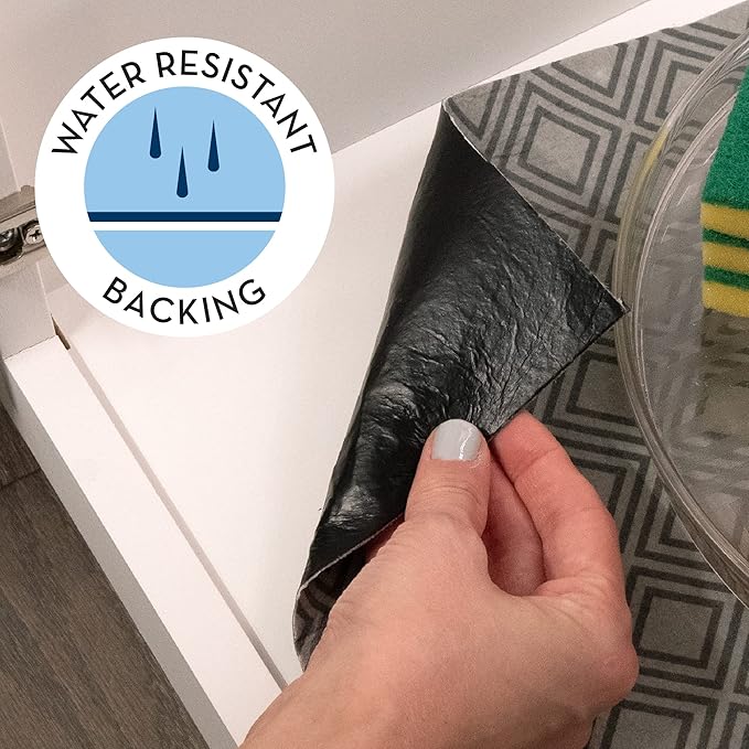 S&T INC. Under Sink Mat, Shelf Liner for Kitchen Cabinet Non-Adhesive, Water-Resistant Drawer or Cabinet Liner, 24 Inches x 48 Inches, Geo, 1 Pack - Image 3