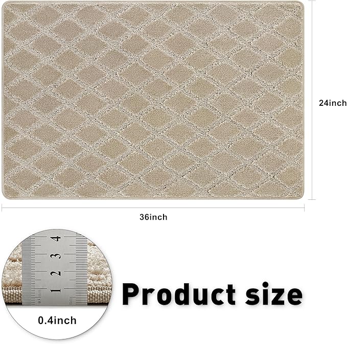 PURE ERA Carpet Stair Tread Landing Mat Tape Free Self Adhesive Non Slip Skid Resistant Indoor Doormat Area Rug Floor Mat for Kitchen Bathroom Workstations Washable 2' X 3' - Image 3