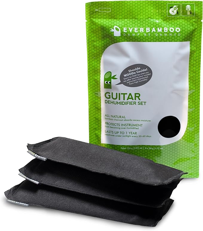Ever Bamboo Guitar Dehumidifier Bag Set w/Bamboo Charcoal (3-50 g) by Ever+Bamboo