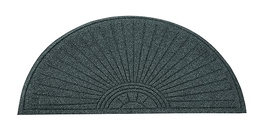 Guardian EcoGuard Diamond Fan Indoor Wiper Door Mat, Recycled Plactic and Rubber, 3', Charcoal Black - Image 3