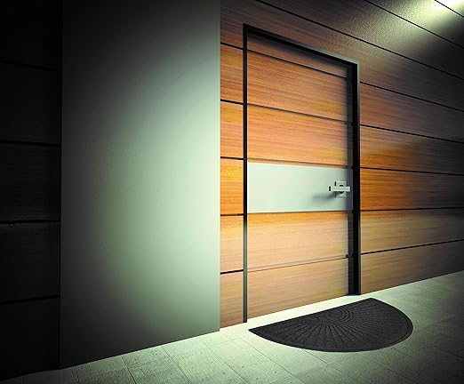 Guardian EcoGuard Diamond Fan Indoor Wiper Door Mat, Recycled Plactic and Rubber, 3', Charcoal Black - Image 2