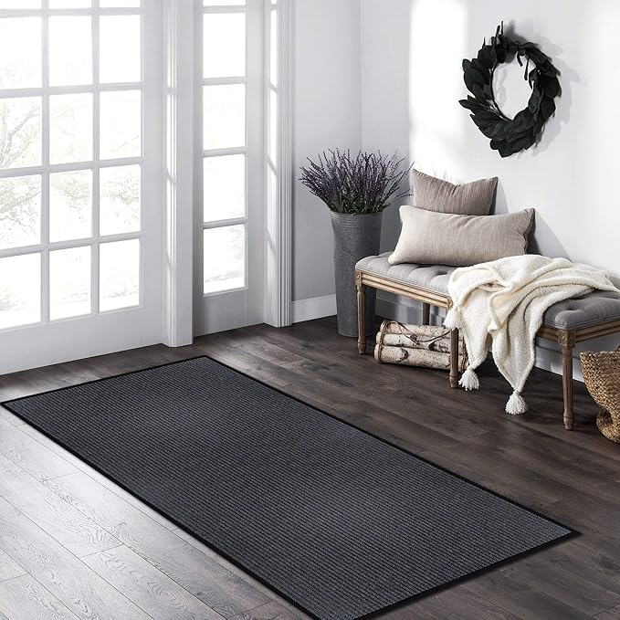MaxMat® 4x8 Outdoor Rug, Extra Large Entryway Mat - Heavy Duty Doormat, Waterproof, Low-Profile, Easy to Clean, Rubber Floor Mat (4 x 8 Feet, Grey, MXM-RIB0048GY) - Image 9