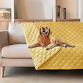 gogobunny 100% Double-Sided Waterproof Dog Bed Cover Pet Blanket Sofa Couch Furniture Protector for Puppy Large Dog Cat, Reversible (82x120 Inch (Pack of 1), Dark Yellow/Light Yellow) by gogobunny