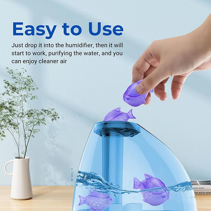 Funmit Humidifier Cleaning Fish, 6 Pack Humidifier Cleaner for Humidifiers and Fish Tanks, Purifies Water, Prevents Hard Water Build-Up, Reduces Scale, Purple - Image 9
