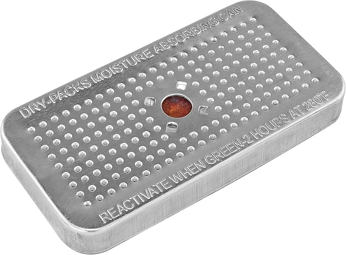 Dry-Packs Indicating Silica Gel 40 Grams in Sturdy Aluminum Dehumidifying Canister - No Cobalt Chloride II - DP40CAN by DryPacks