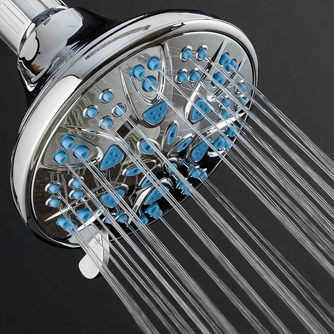 AquaDance Antimicrobial – Anti-Clog High-Pressure 6-Setting Head with Microban Nozzle Protection from Growth of Mold, Mildew & Bacteria for Stronger Shower 4", Aqua Blue Jets – 1.8 GPM - Image 7
