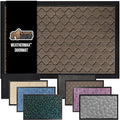 GORILLA GRIP 100% Waterproof All-Season WeatherMax Doormat, 72x24, US Designed Natural Rubber, Stain and Fade Resistant, Low Profile Indoor Outdoor Door Mats, Easy Clean Patio Mat, Latte Quatrefoil by GorillaGrip
