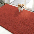 OLANLY Dog Door Mat for Muddy Paws 50x30, Absorbs Moisture and Dirt, Absorbent Non-Slip Washable Doormat, Quick Dry Chenille Mud Mat for Dogs, Entry Indoor Entryway Carpet for Inside Floor, Maple Red by OLANLY