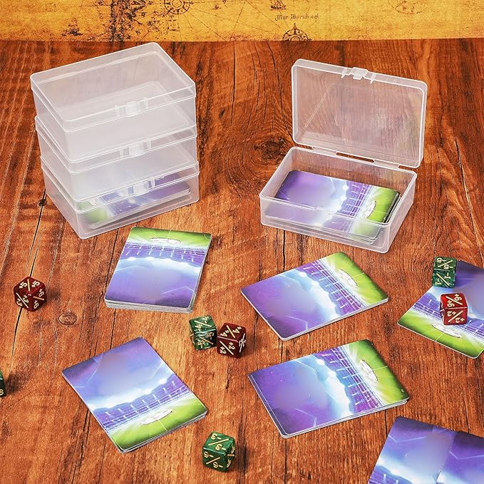 Vicenpal 80 Pcs Playing Card Boxes Clear Plastic Deck Cases Trading Card Storage Boxes Game Cases Holder 4.45 x 2.91 x 1.35 Inch - Image 4