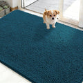 OLANLY Dog Door Mat for Muddy Paws 48x30, Absorbs Moisture and Dirt, Absorbent Non-Slip Washable Doormat, Quick Dry Chenille Mud Mat, Entry Indoor Entryway Carpet for Inside Floor, Atlantic Blue by OLANLY