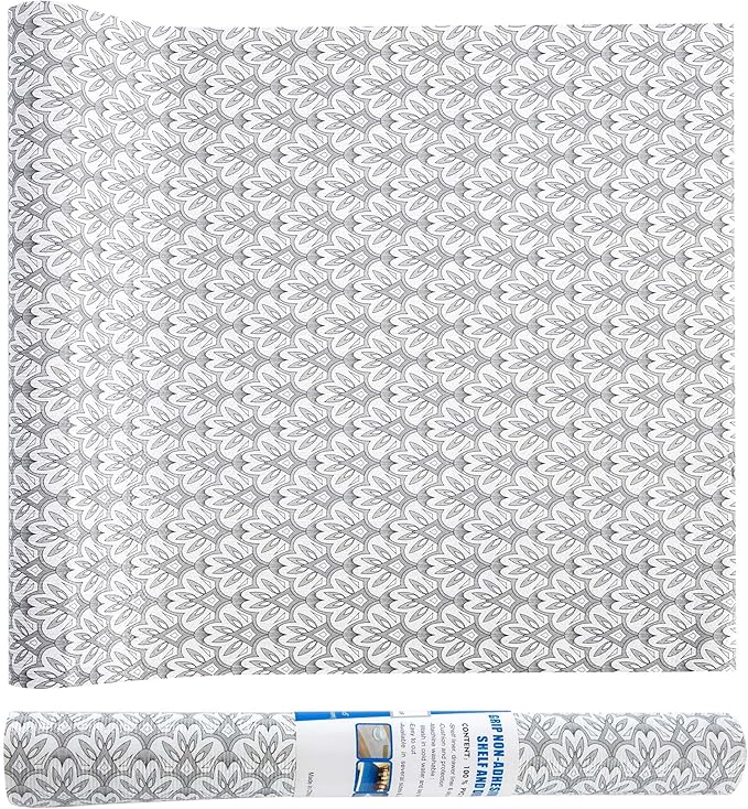 18" W x 96" L Floral Drawer and Shelf Liner for Cabinets, Non-Adhesive Strong Grip Non-Slip Flower Shelf Cabinet Kitchen Shelf Liners for Kitchen Cabinets by DwellAid