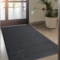 Durable Rubber Door Mat - Heavy Duty, Indoor/Outdoor, Easy Clean, Waterproof, Low-Profile Mat for Entry, Patio, Garage - Stylish (Charcoal, 2' x 3') by MaxMat