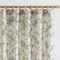 jinchan Floral Curtains 63 Inch Length Black Flower Linen Farmhouse Curtain for Living Room French Country Vintage Curtain Rod Pocket Curtains Set 2 Panels Balck Floral Printed by JINCHAN
