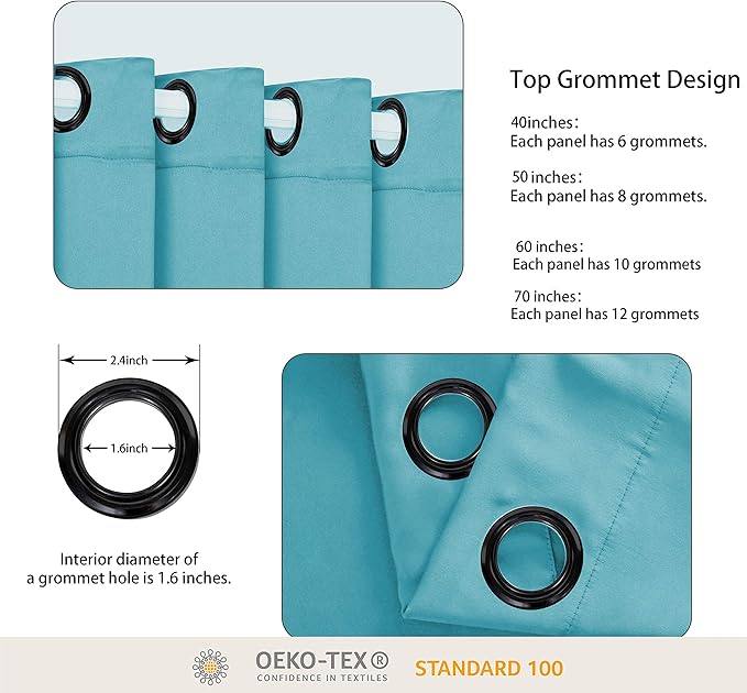 BONZER Extra Wide Room Divider Curtain Total Privacy Wall Noise Reducing Blackout Curtains for Apartment, Studio, 96L x 150W Inch (8L x 12.5W ft), 1 Panel, Teal - Image 2