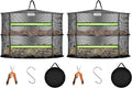 VIVOSUN 2-Layer Mesh Drying Rack Hanging Design with Green Zippers for Dehydrating, Indoor and Outdoor Pruning Shears Included (Pack of 2) by VIVOSUN