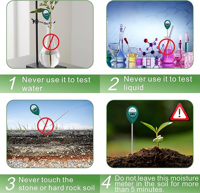 XLUX Long Probe Deep Use Soil Moisture Meter Sensor, Water Monitor Indicator, Hygrometer for Outdoor Indoor Large Pot Plants, Flower, Gardening, Farming, 2 Pack - Image 5