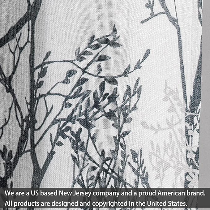 DriftAway Linen Printed Blackout Curtains Tree Branch Pattern Double Layer 84 Inches Long for Bedroom Classic Thermal Insulated Summer Sound Lined Grommet Drapes for Living Room 2 Panels Gray/Linen - Image 3