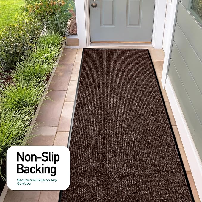 MaxMat® Heavy Duty Industrial Mat - XL Size, Waterproof, Low-Profile, Commercial Entry Door Mat (3 x 16 Feet, Brown, MXM-RIB0316BR) - Image 6