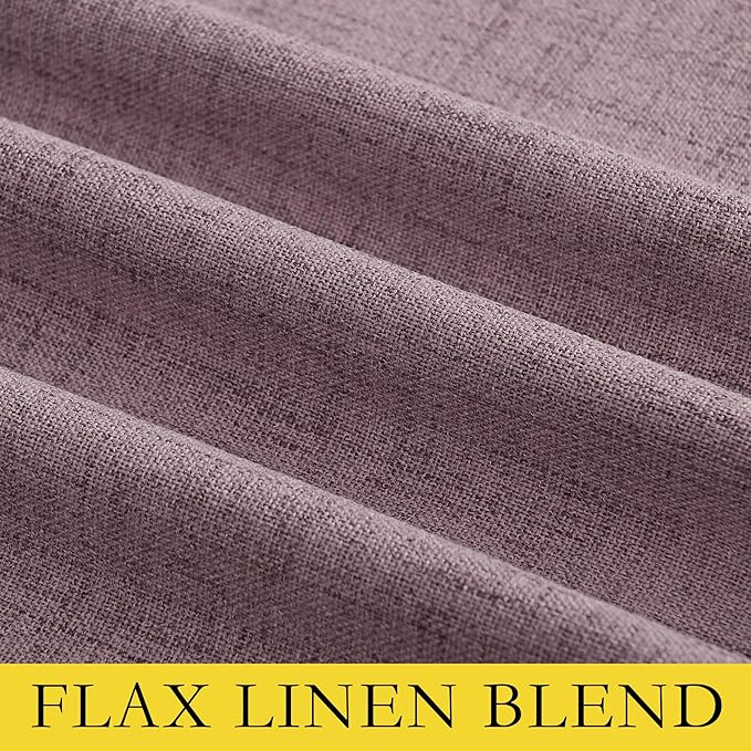 NICETOWN Chaise Mauve Vintage Linen 100% Blackout Curtains for Living Room, Thermal Insulated Curtains 102" Long, Noise Reducing Window Treatment Drapes for Hall Room, 52" Wide Per Panel, Set of 2 - Image 8