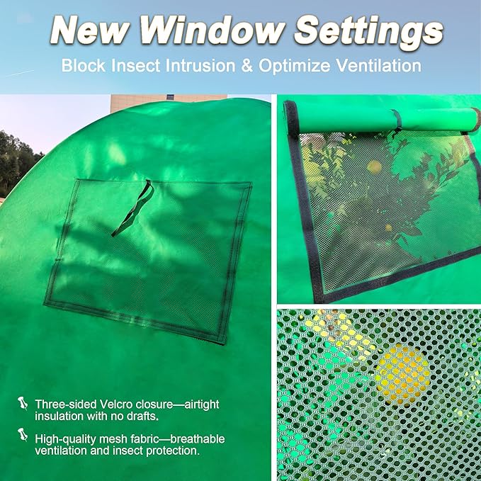 59″*59″*60″ Large Winter Plant Warm Covers with Air Hole for Raised Bed- Warm Tent Freeze Protection Humidity Domes for Germination, Seedling Propagation Protecting Plants from Animals - Image 2