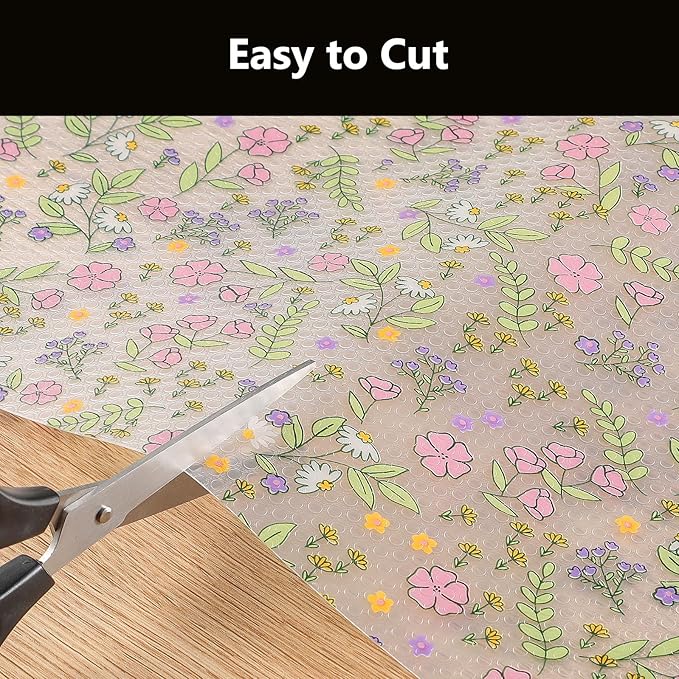 INNOLITES Shelf Liners for Kitchen Cabinets, Non-Adhesive Drawer Liner, Waterproof Shelf Paper Pink Floral, Durable Easy to Clean for Refrigerator, Shelves (Pink Rose, 23.6" x 360") - Image 7