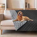 gogobunny 100% Double Sided Waterproof Dog Blanket Soft Pet Bed Cover Reversible Protect Furniture Couch Sofa Car for Puppy Large Dog Cat (Dark Charcoal/Light Charcoal, 82x82 Inch (Pack of 1)) by gogobunny