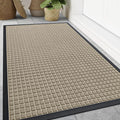 Smiry Front Door Mat Outside Entrance, Heavy Duty Natural Rubber Doormat, Non Slip, Trap Dirt and Moisture, Easy Clean, Low Profile Welcome Floor Mats for Indoor Outdoor Entry, 70x46.5 Inch, Beige by Smiry
