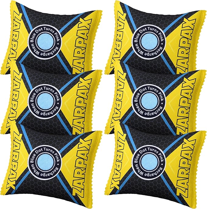 4.4 oz/125g Rechargeable Desiccant Packs Dehumidifier Bag - 6 Pack - Moisture Absorbers For Safes, Car, Bathroom, Storage - Moisture Remover Eliminates Humidity - Reusable Desiccant Bags by Zarpax