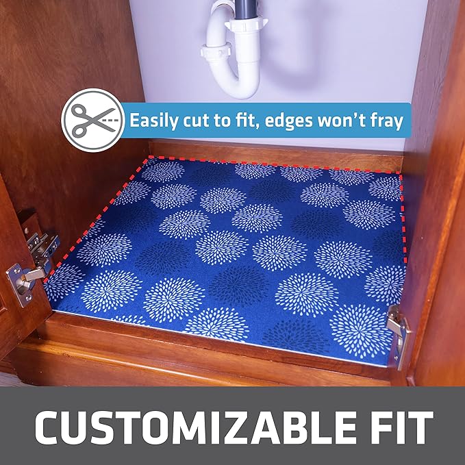 Drymate Premium XL Under Sink Mat, Waterproof Cabinet Protection Mats for Kitchen & Bathroom, Absorbent Shelf Liners, Slip-Resistant, Non-Adhesive, Machine Washable (USA Made)(24”x59”)(GoodBlue) - Image 3