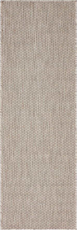 Unique Loom Collection Casual Transitional Solid Heathered Indoor/Outdoor Flatweave Area Rug (2' x 6' 1" Runner, Beige/Ivory) by UniqueLoom