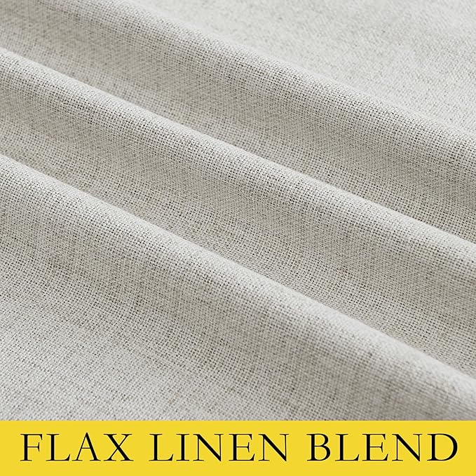 NICETOWN Snowbound Vintage Linen 100% Blackout Curtains for Living Room, Thermal Insulated Curtains 90" Long, Noise Reducing Window Treatment Drapes for Home Cinema, 52" Wide Per Panel, Set of 2 - Image 8