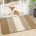 Smiry Dog Door Mat for Muddy Paws, Absorbs Moisture and Dirt, Low-Profile Entryway Mat with Non-Slip Backing, Entry Indoor Outdoor Doormat for Inside Floor (30x17 Inches, Camel, Striped) by Smiry