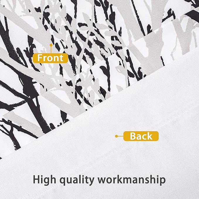 DriftAway Tree Branch Blackout Curtains Double Layer 84 Inches Long for Bedroom Printed Patterned Classic Thermal Insulated Summer Sound Lined Grommet Drapes for Living Room 2 Panels Black/White - Image 4